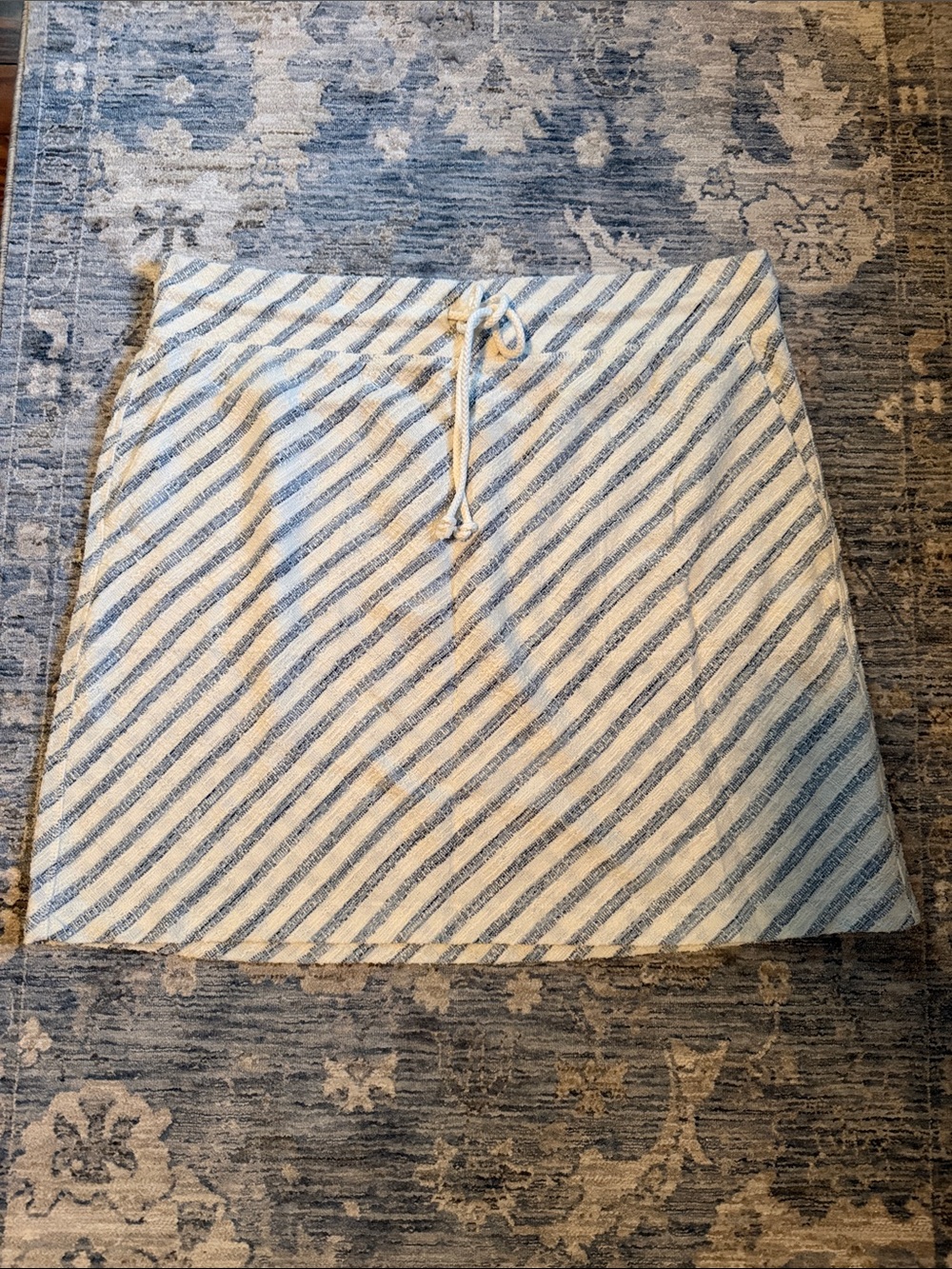 Lou & Grey Blue and White Diagonal Stripe Skirt